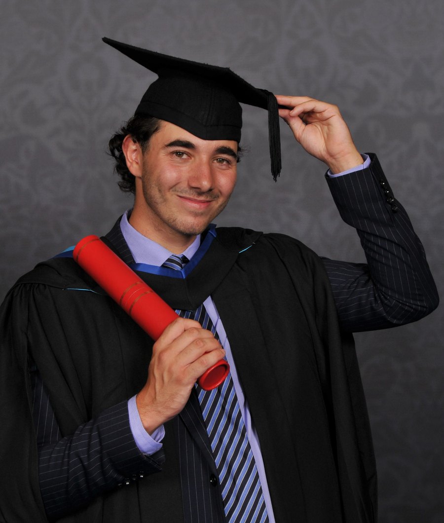 Aston Buck, web designer and founder of AHB Agency, at his graduation in Leeds